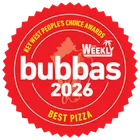 Bubba's 2026 Best Pizza winner badge