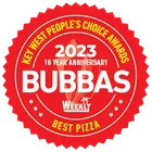 Bubba's 2023 Best Pizza winner badge