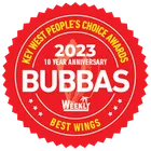 Bubba's 2023 Best Wings winner badge