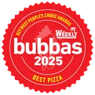 Bubba's 2025 Best Pizza winner badge